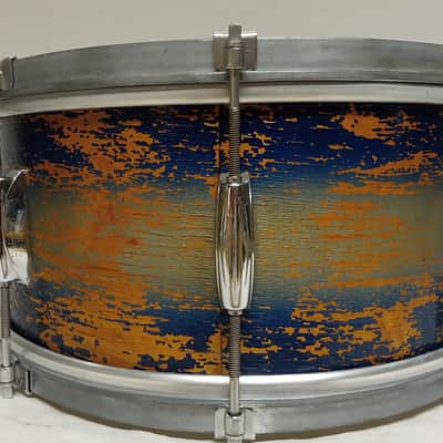 1950s Gretsch X4102 ‘Renown’ 14″ x 6.5″ Snare Drum in Blue/Silver Duco - 3 ply image 8
