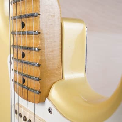Fender Custom Edition ST57-140YM Yngwie Malmsteen Signature Stratocaster MIJ 1994 Pearl Yellow White Scalloped Japan Fujigen w/ OHSC image 17
