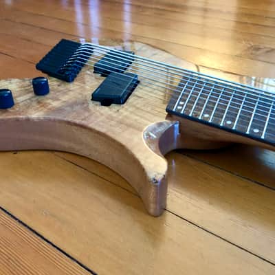 2023 Agile Perihelion Pro 10 String Guitar 102528 Mod Gloss Solid Spalted Flame Natural with Douglas EGC-400 HD Black Burgundy Headless Guitar Case image 10