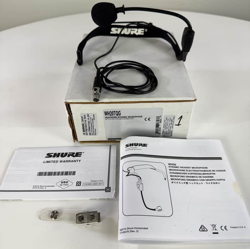 Shure WH20TQG Headworn Dynamic Microphone with 4 Pin Tini QG Connector #1 image 1