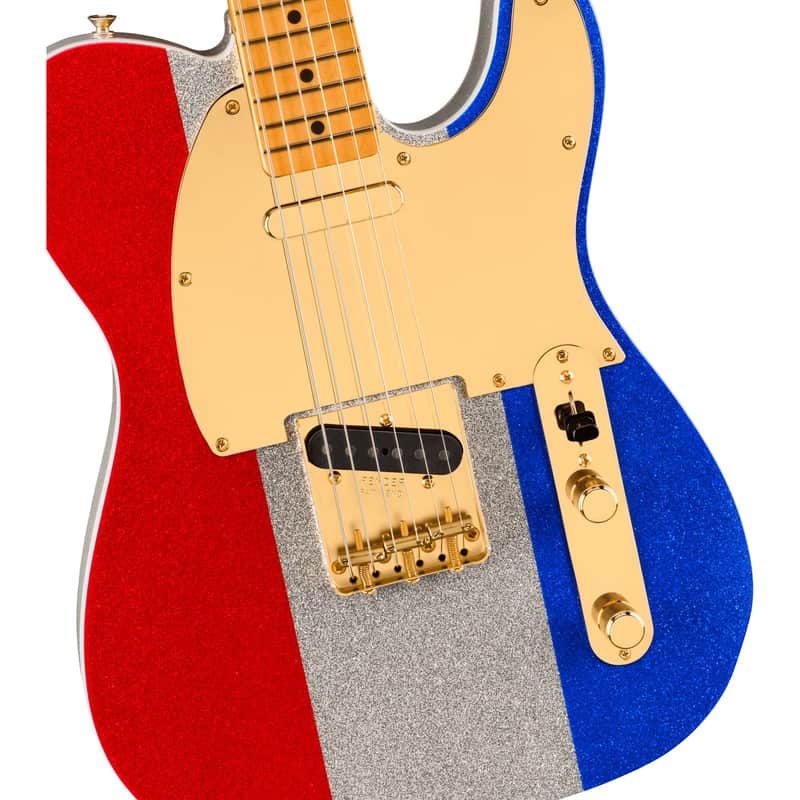 Fender Limited Edition Buck Owens Signature Telecaster - Red Silver and Blue Sparkle image 1