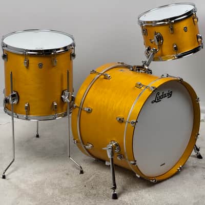 Ludwig USA 20/12/14" Neusonic Downbeat Outfit - VIDEO Satin Golden Slumbers w/ Maxwell Ludwig Rail image 4