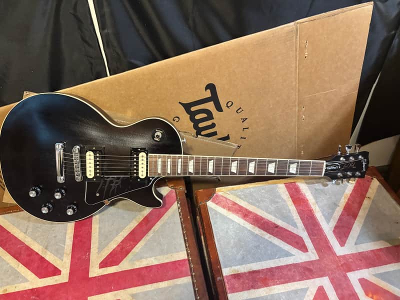 Gibson Les Paul Traditional Pro V Satin Black Electric Guitar image 1