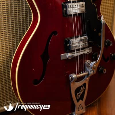 Guild Starfire V in Cherry Red with Rare Mahogany Body - 1965 image 8