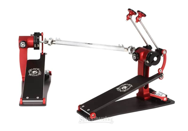 Trick Drums Pro 1-V Black Widow Bigfoot Longboard Double Bass Drum Pedal 2022 - Red and black image 1