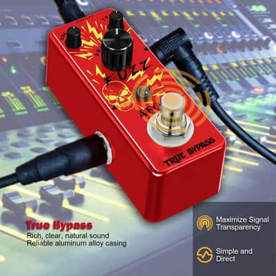 Classic Fuzz Guitar Pedal Vintage Fuzz Mini Guitar Effects Pedal Traditional Fuzz Effect, Plump and Rich Tone,Guitar Effects Pedal True Bypass image 4