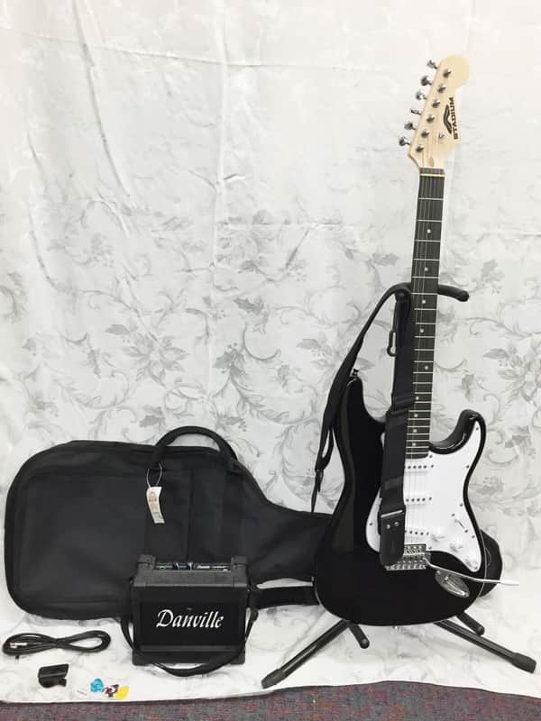 Stadium Black Electric Guitar Bundle-w/Amp, Strap, Tuner, Cord, Picks, Gig Bag! image 1