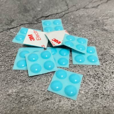 8x Blue Rubber Bumper Feet Bottoms Guitar Pedal Fx Effects 3m Adhesive Stick on Sticky Precut image 1