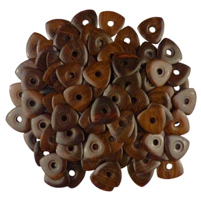 Rosewood Guitar Or Bass Pick - 4.0 mm Ultra Heavy Gauge - 346 Contoured Triangle With Grip Hole Shape - Natural Finish Handmade Specialty Exotic Plectrum - 12 Pack image 2