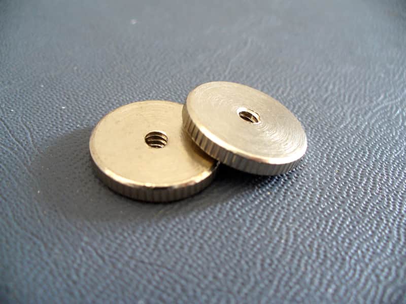 Gibson soft brass 50 thumbwheels for vintage ABR-1 bridge Les Paul Royal Mount 2026 - Nickel image 1