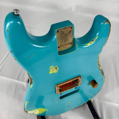 Warmoth Strat Style Electric Guitar Body - Custom Washed Blue image 5