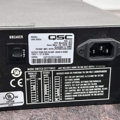 QSC CMX 500Va Professional 2-Channel Power Amplifier image 12