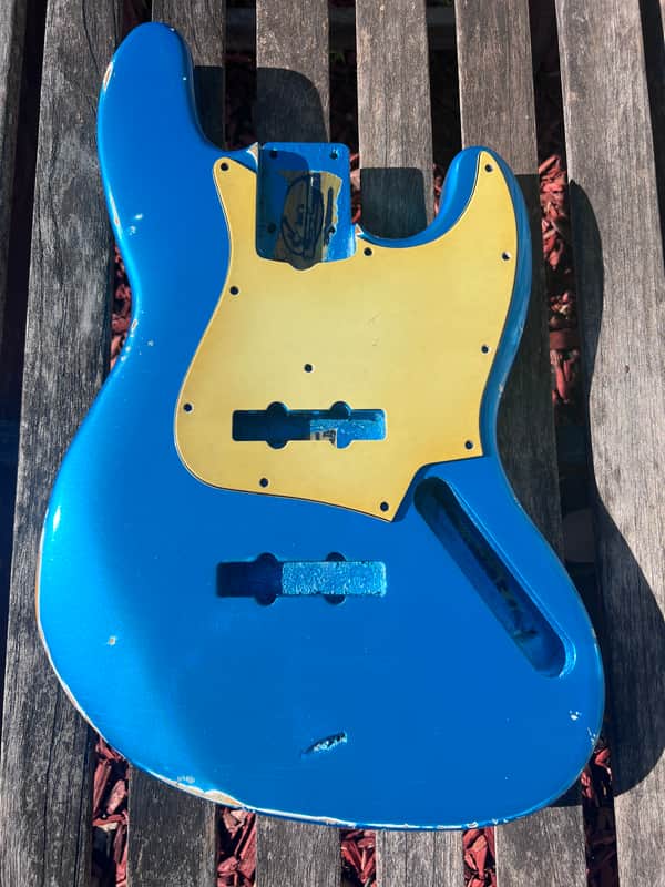 Jazz Bass Body Aged Patina Relic vivid LAKE PLACID BLUE mist PLACE YOUR ORDER    by JVGuitar image 1