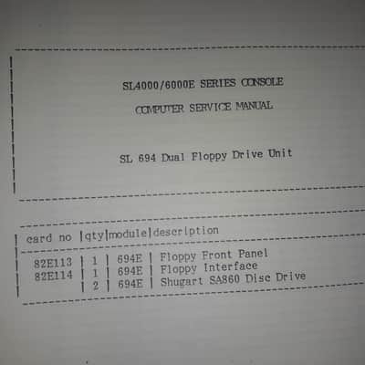 Service Mamual for Solid State Logic Master Studio System Computer 1982-85 image 6
