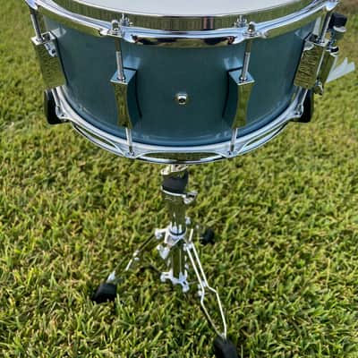 Pork Pie P'Lux Maple Brass 7"x14" Porcaro Blue Gloss image 3