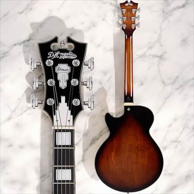 D'Angelico Premier SS Single Cutaway w/ stop-bar tailpiece, Brown Burst w/Gig Bag DAPSSBRBNS image 4