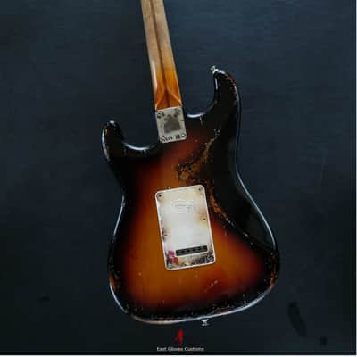 Fender Stratocaster SSH Sunburst / Pelham Blue Heavy Aged Relic by East Gloves Customs image 8