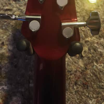 DR HEARTFIELD 5 string Bass with Babicz bridge 5 string 1988 - Red image 3
