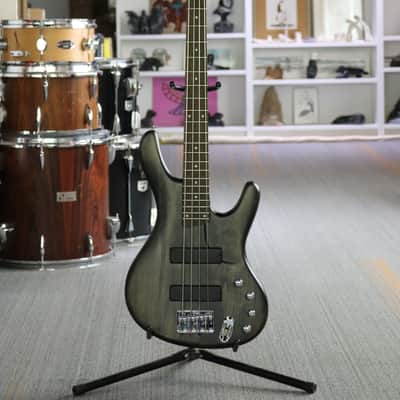 2007 Ibanez EDB 400 Ergodyne Transparent Black Flat Electric Bass Guitar image 4