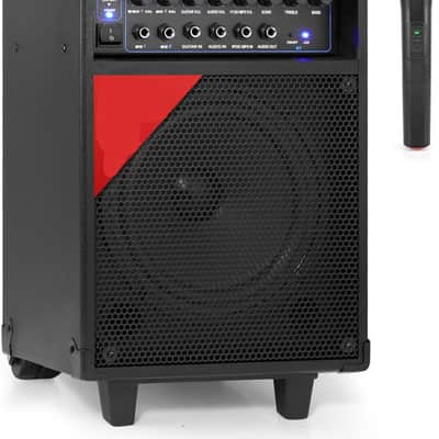 Wireless Portable PA System-400W Bluetooth Compatible Rechargeable Battery Powered Outdoor Sound Stereo Speaker Microphone Set w/Handle, Wheels-1/4 to AUX, RCA Cable image 1