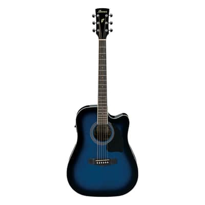 Used Ibanez PF15ECE PF Series Dreadnought A/E Guitar - Blue image 2
