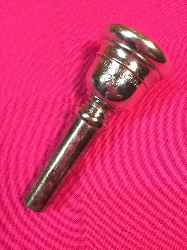 HN White Vintage Del Staigers Mouthpiece for Cornet #38-Plating Intact-1930's image 1