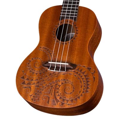 LUNA Tattoo Concert Mahogany Ukulele NEW Uke w/ Gig Bag image 4
