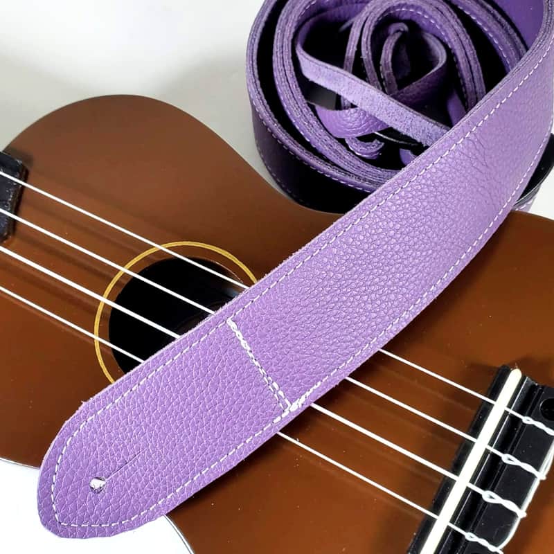 Sparkle Iridescent Premium Leather Ukulele Strap -Shimmer Leather Design Ukulele Strap -Handmade -Soft Leather Ukulele Strap -Button Strap image 1