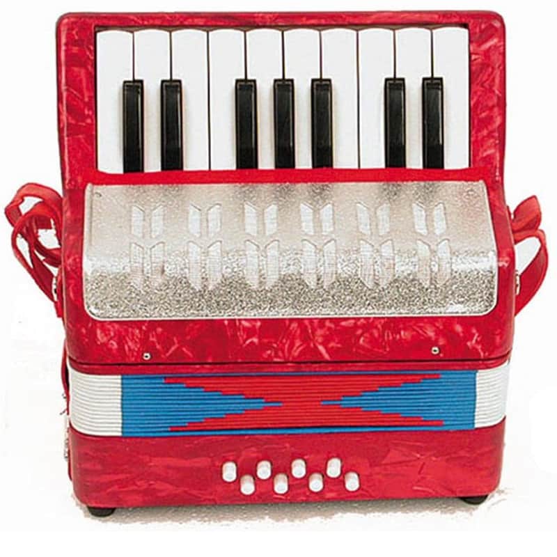 Chanson Mini Accordion With Shoulder Straps - Red image 1