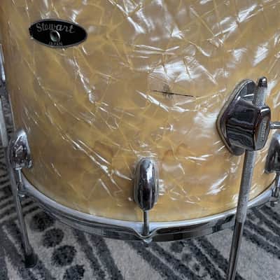Stewart Drumset MIJ 1960s White Marine Pearl image 7
