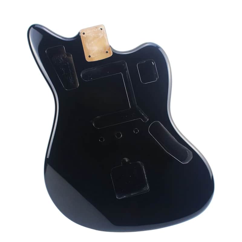 Black Jaguar Style Guitar Alder Wood Body image 1