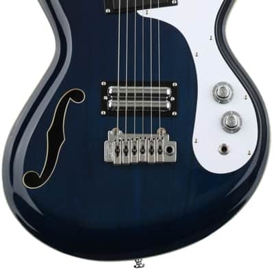 Danelectro 66BT Baritone Electric Guitar - Transparent Blue image 2