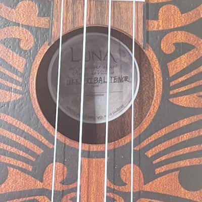 Luna UKE TRIBAL Tenor Size Mahogany Acoustic Ukulele - Satin Natural image 6