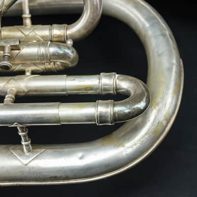 Vintage 1910-1920s J.W. York & Sons Baritone Euphonium with Hardcase image 9