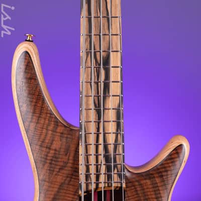 Ibanez Custom Shop Visions SR 5-String Bass Natural Bastogne Walnut image 6