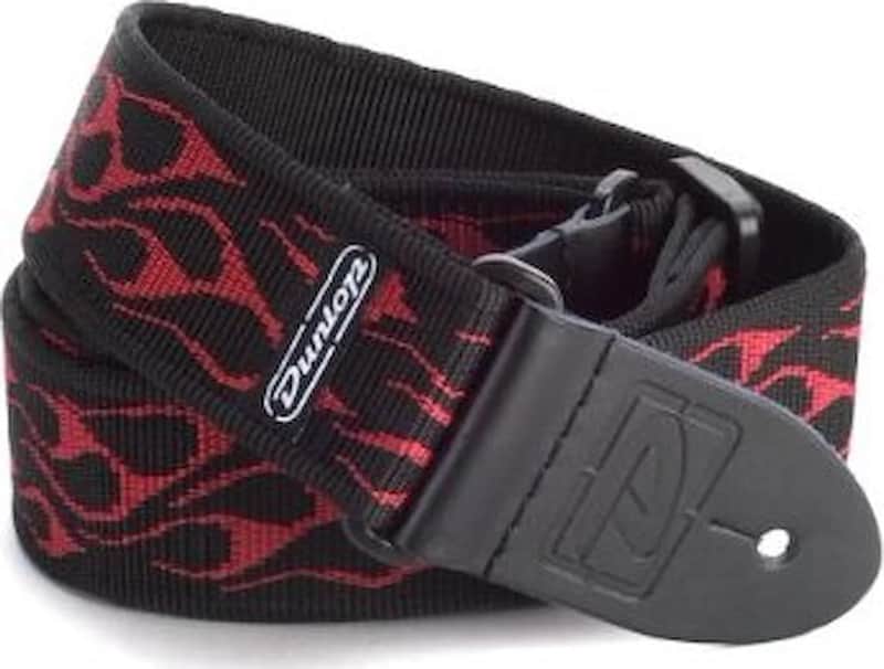 DUNLOP GUITAR STRAP RED FLAMBE image 1