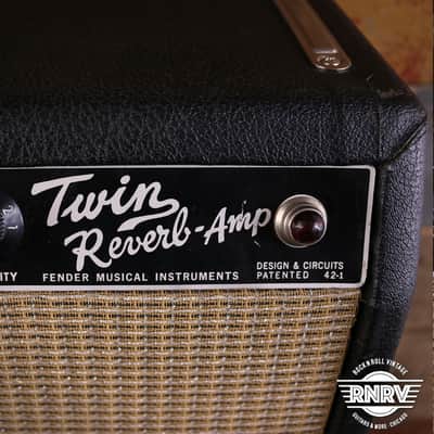 1965 Fender Twin Reverb 2-Channel 85-Watt 2x12" Guitar Combo  Black Panel image 5
