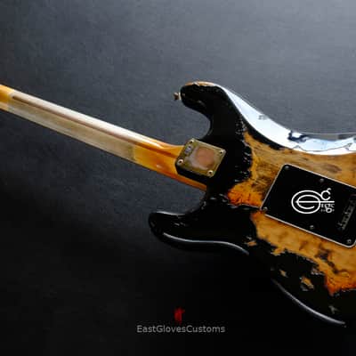 Fender Stratocaster FSR Paisley HSS Black/Gold Leaf Heavy Aged Relic (RARE) image 7