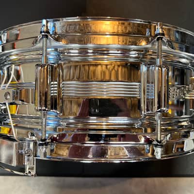 1960s Rogers "5-Line" Dyna-Sonic 5x14" Brass Snare Drum image 3
