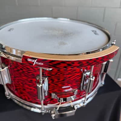 ~WOW!~ Rogers Dyna-Sonic Custom Built 6.5x14" Snare Drum in Red Onyx w/ Matching X-Percussion X-Click (Rm4) image 4