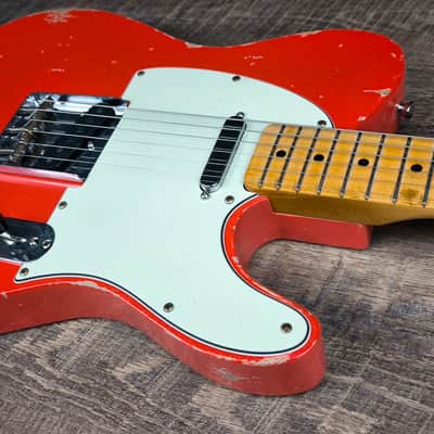 MyDream Partcaster Custom Built - Fiesta Red Relic'Art Bare Knuckles image 5