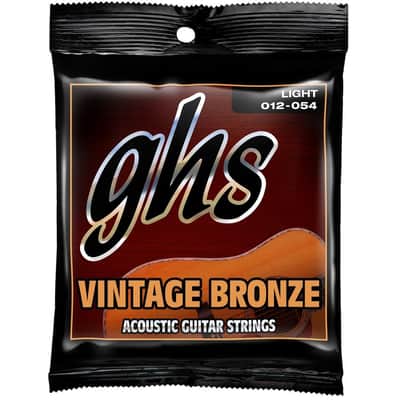 GHS VN-L Vintage Bronze Acoustic Guitar Strings - Light (12-54)