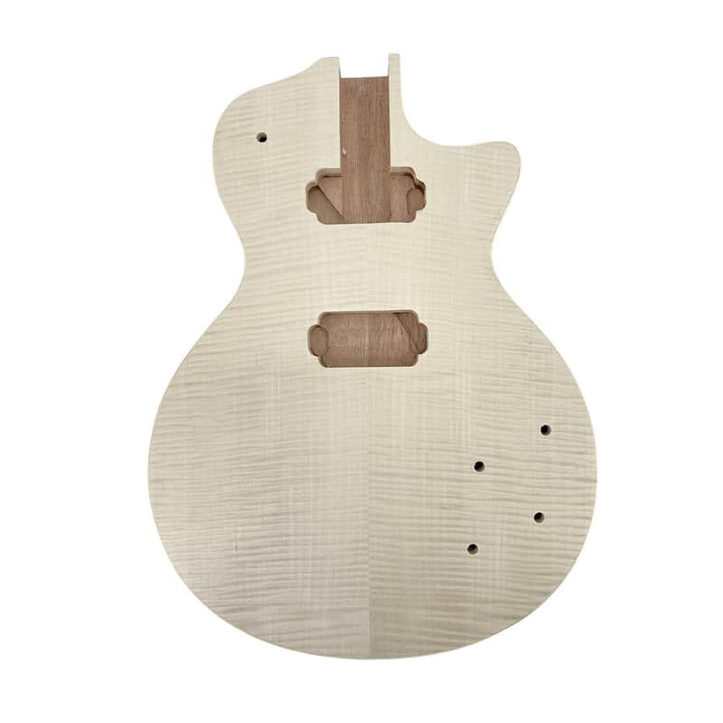 Les Paul Style Electric Guitar Body Flame Maple, Mahogany image 1