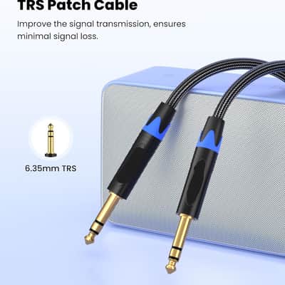 1/4 inch TRS Cable, Quarter inch 1/4 TRS Balanced Stereo Audio Cable Male to Male Pro Interconnect Cable Guitar Cable, Nylon Braid - 3 FT image 3
