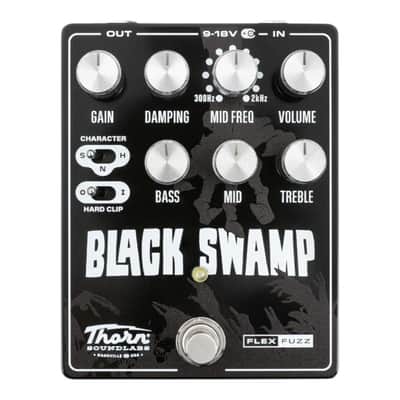 Thorn Soundlabs Black Swamp Flexible Fuzz Guitar Pedal with Character and Clipping Controls, Adjustable Mid-Frequency image 1