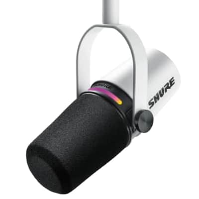 Shure MV7+-W Podcast Microphone USB/XLR W/ LED Touch Panel & DSP Features-White image 1