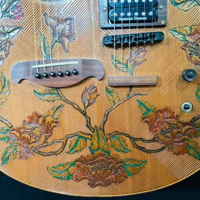 Blueberry Double Neck Acoustic & Electric Guitar -  Handmade with Seymour Duncan Pickups Built to Order in 90 Days image 13
