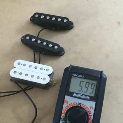 Rare Vintage Complete HSS Strat Pickup Set Natural Relic Humbucker Ceramic Pups MIJ Style image 3