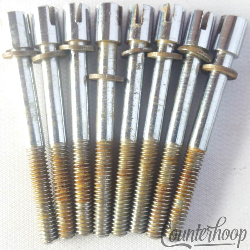 Carlton 8x 2 1/8"Slotted Tension T-Rods Snare/Floor Tom Drum Vintage60s-70s image 1