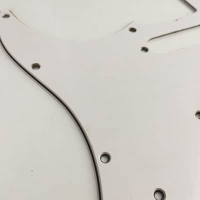 Lefty Vintage Style Beveled Edge Strat Pickguard Aged Custom Strat Style 3 Ply Relic White Left Micro Pots #3 image 8